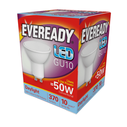 Eveready 4.7w GU10 6500k LED Bulb - Daylight 10,000 Hour Bulbs