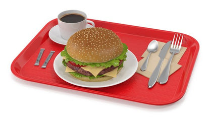 Fixtures Red Plastic Fast Food Serving Tray {34cm x 26cm}