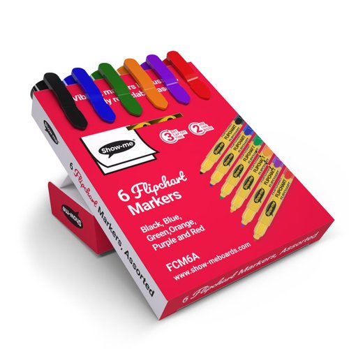 Show-me Flipchart Markers Bullet-Tip Assorted (Pack of 6) FCM6A