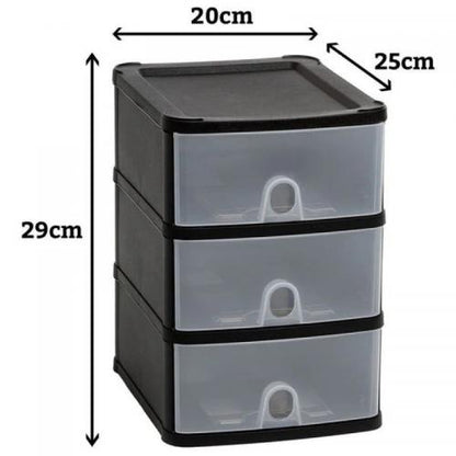 Fixtures Black Stackable 3 Drawer Tower