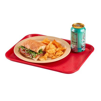 Fixtures Red Plastic Fast Food Serving Tray {34cm x 26cm}