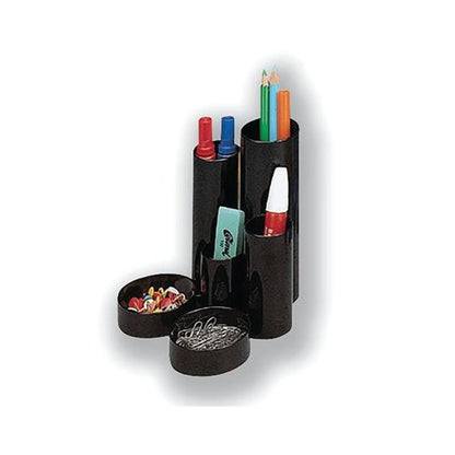 5 Star 6 Compartment Desk Tidy Black 295861