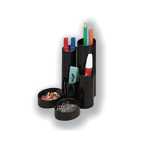 5 Star 6 Compartment Desk Tidy Black 295861