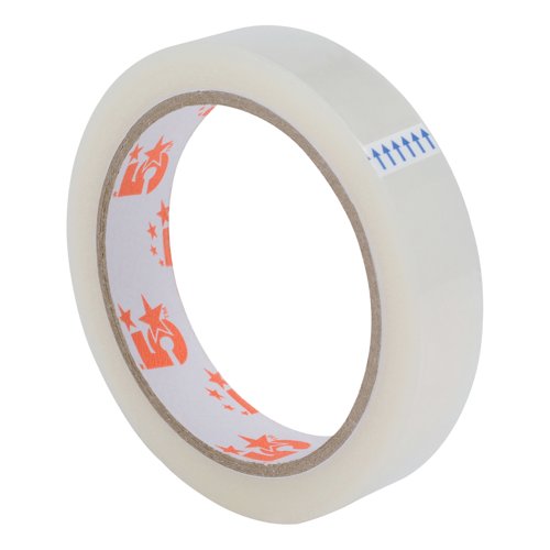 5 Star Easy-tear Tape Polypropylene 40 Microns Clear 18mmx66m (Pack of 8) 295950