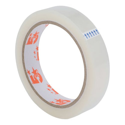 5 Star Easy-tear Tape Polypropylene 40 Microns Clear 18mmx66m (Pack of 8) 295950