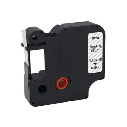 Five Star Non-OEM Replacement for Dymo 43610 Black on Clear 6mm x 7m FS672294