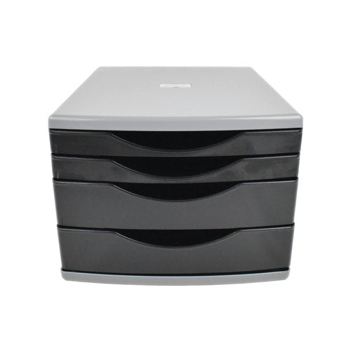 5 Star 4 Drawer Tower 180mm 2x30mm 2x60mm Classic Black/Grey FS676762