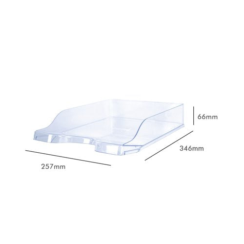 5 Star Contemporary Self Stacking Letter Tray Crystal FS677861