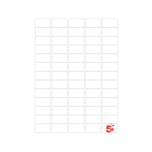 5 Star A4 Sheet Labels 38.1x21.2mm Pack of 6500 FS679676