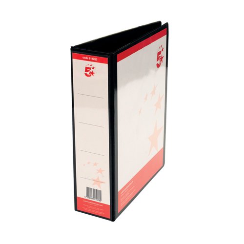 5 Star Presentation Lever Arch File A4 Polypropylene 58mm Capacity Black 814283