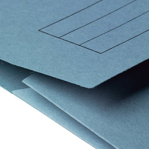 5 Star Recycled Half Flap Document Wallet A4 285gsm Capacity 32mm Blue (Pack of 50) 913853