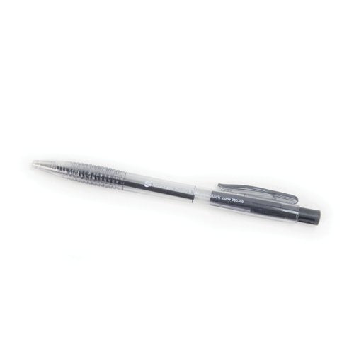 5 Star Retractable Ball Pen Medium 1mm Tip 0.7mm Line Black (Pack of 20) 930388