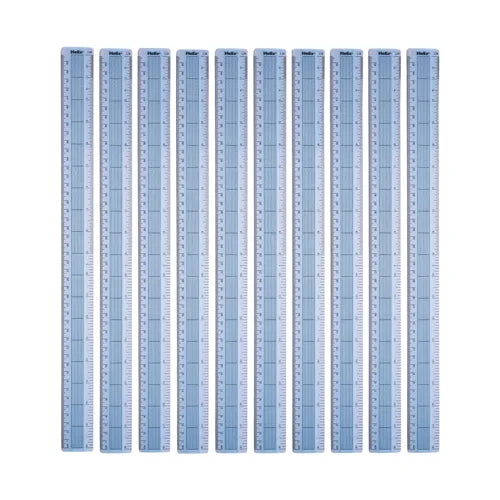 Helix Shatterproof Ruler Gridded 45cm/18inch Blue Pack of 10