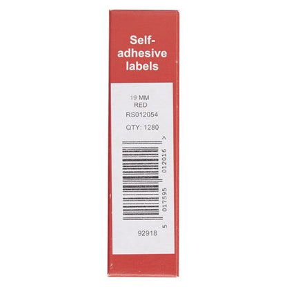 Blick Labels in Dispensers Round 19mm Red (Pack of 1280) RS012054