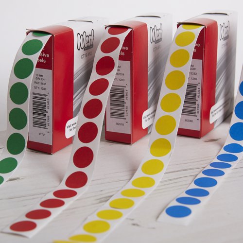 Blick Labels in Dispensers Round 19mm Green (Pack of 1280) RS011651