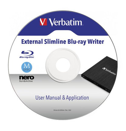 Verbatim Black Mobile Blu-Ray Rewriter USB 3.0 43890