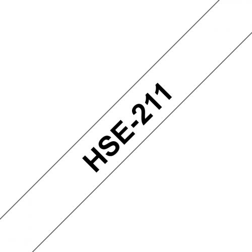 Brother HSe Heat Shrink Tube Tape Cassette 5.8mm x 1.5m Black on White HSe211