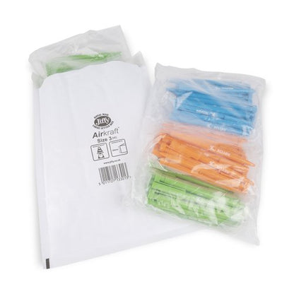 Jiffy AirKraft Size 3 Bubble Lined Mailer White Pack of 100 MAKC88006