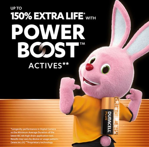 Duracell Plus AA Battery Alkaline 150% Extra Life Power Boost (Pack of 16) 5009375+