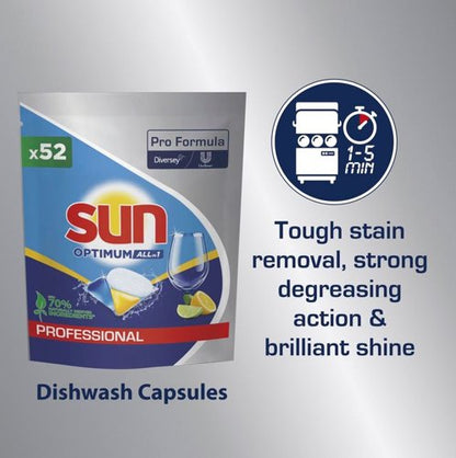 Sun Professional Formula Optimum All In One Dishwasher Capsules Pack of 52 101109462