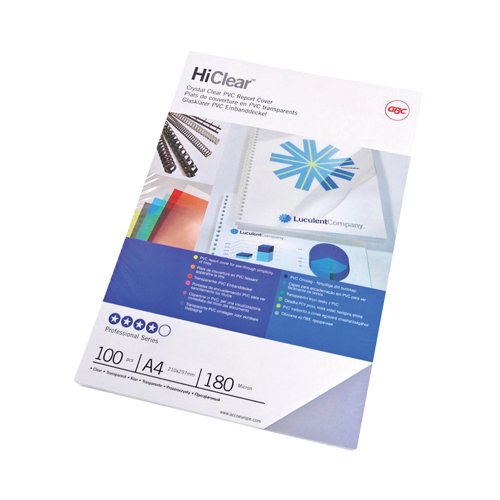 GBC HiClear A4 Binding Cover 150 Micron Super Clear (Pack of 50) 41601E