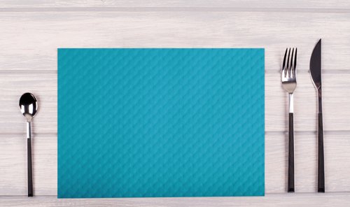 Exacompta Cogir Placemats 300x400mm Embossed Paper Turquoise (Pack of 500) 304039I