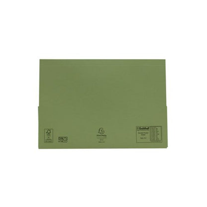 Exacompta Guildhall Legal Double Pocket Wallet Foolscap Green (Pack of 25) 214-GRN