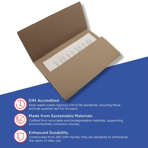 Exacompta Guildhall Document Wallet Foolscap Buff (Pack of 50) GDW1-BUF