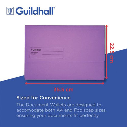 Exacompta Guildhall Document Wallet Foolscap Assorted (Pack of 50) GDW1-AST