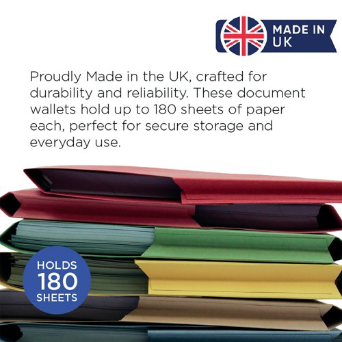 Exacompta Guildhall Document Wallet Foolscap Assorted (Pack of 50) GDW1-AST