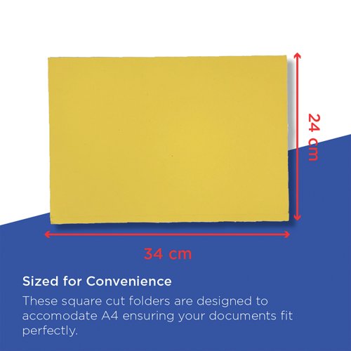 Exacompta Guildhall Square Cut Folder 315gsm Foolscap Yellow (Pack of 100) FS315-YLWZ