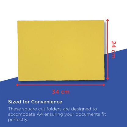 Exacompta Guildhall Square Cut Folder 315gsm Foolscap Yellow (Pack of 100) FS315-YLWZ