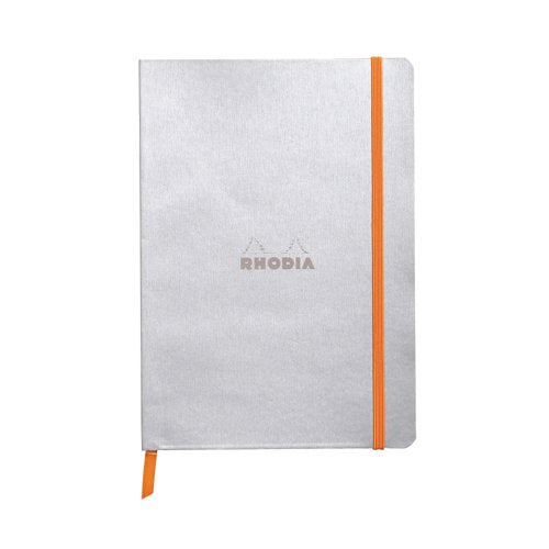Clairefontaine Rhodiarama Notebook 80 Lined Pages A5 Silver Cover 117401C