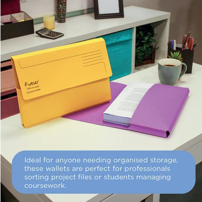 Exacompta Forever Document Wallet Manilla Foolscap Bright Purple (Pack of 25) 211/5005