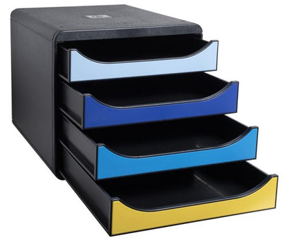 Exacompta Bee Blue Big Box Recycled 4 Drawer Assorted 3104202D