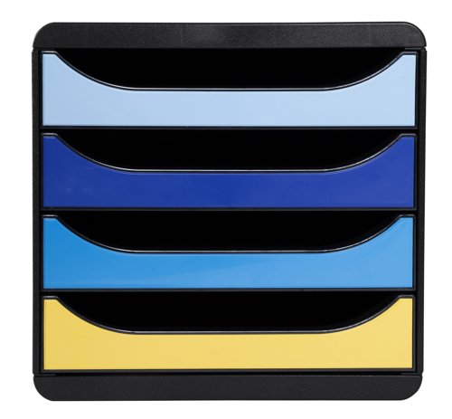 Exacompta Bee Blue Big Box Recycled 4 Drawer Assorted 3104202D