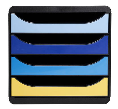 Exacompta Bee Blue Big Box Recycled 4 Drawer Assorted 3104202D