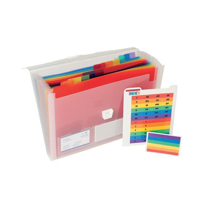 Exacompta 13 Pocket Expanding File Assorted 55298E