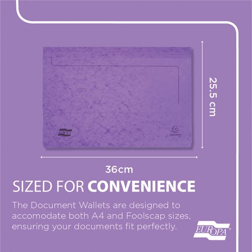 Exacompta Europa Pocket Wallet Foolscap Assorted A (Pack of 25) 4790