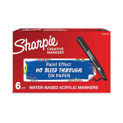 Sharpie Creative Marker Bullet Tip Black (Pack of 6) 2218123