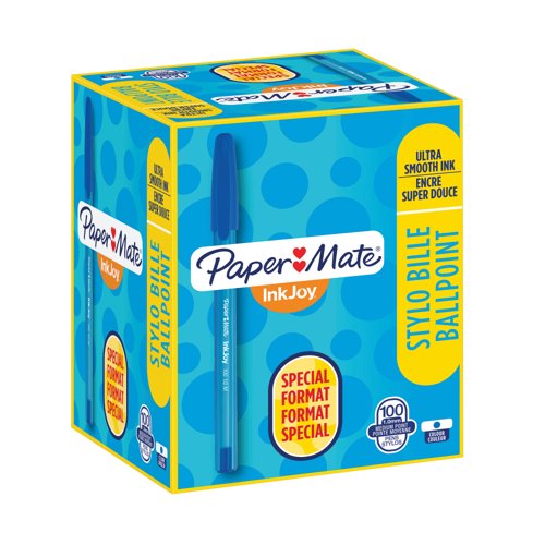 PaperMate InkJoy 100 Ballpoint Pen Medium Blue (Pack of 100) S0977420