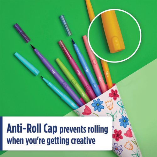 Paper Mate Flair Dual Felt Tip Brush + Medium Tip Assorted (Pack of 8) 2199386