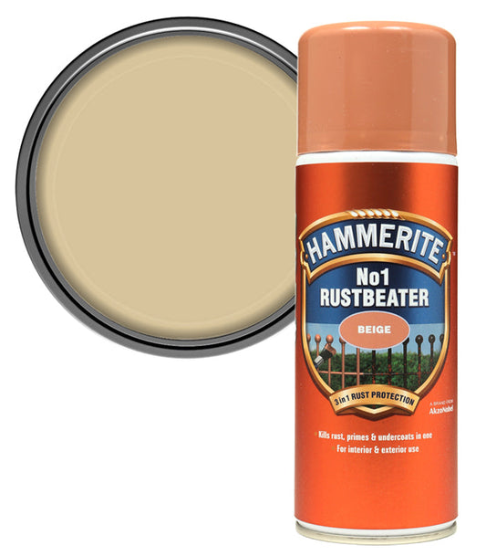 Hammerite Direct to Rust Primer and Undercoat | 1 x 400ml | Beige