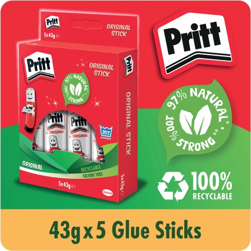 Pritt Stick Original Glue Stick 43g (Pack of 5) 1456072