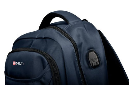 Monolith 15.6 Inch Business Commuter Laptop Backpack USB/Headphone Port Navy Blue 9114B