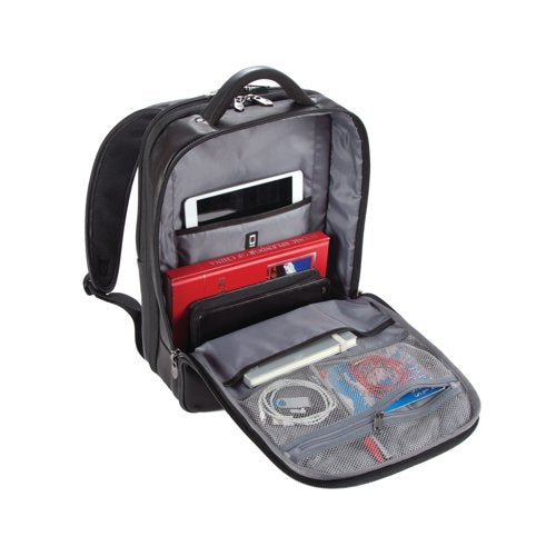 Falcon Laptop Backpack Full Grain Luxury Leather Black FI6705