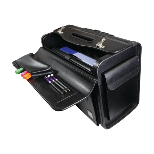 Monolith Leather Look Rolling Pilot Case Pvc Black 2179