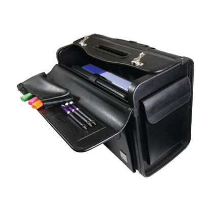 Monolith Leather Look Rolling Pilot Case Pvc Black 2179