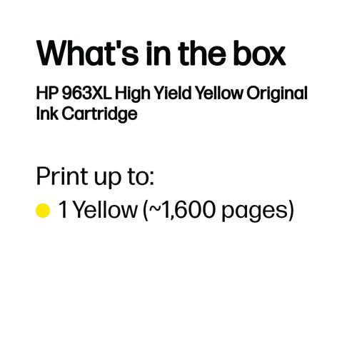 HP 963XL Original Ink Cartridge High Yield Yellow 3JA29AE