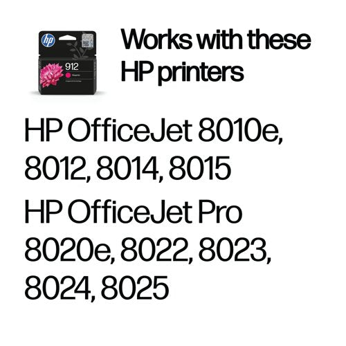 HP 912 Original Ink Cartridge 2.93-ml Magenta 3YL78AE